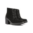 Coturno Molly Feminino Nobuck Valentina em Atacador - Preto
