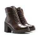 Coturno Molly Feminino Valentina com Metal Triangular e Atacador - Café