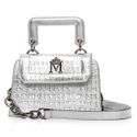 Bolsa em Couro Metalizado Prata Mariah 