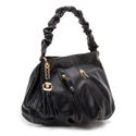 Bolsa em Couro Preto Mel 