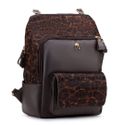Mochila em Couro Pelo de Onça com Café para Notebook Andrea
