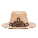 Chapéu Nude com Bordado Arabesco Café