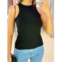 BLUSA CANELADA NADADORA PRETO