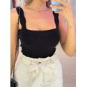 CROPPED FAIXA ALÇA TRICOT MODAL PRETO