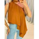 BLUSA ASSIMÉTRICA ISA MARROM