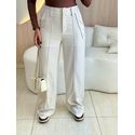 CALÇA PANTALONA LINHO BOTÃO CRU