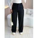 CALÇA PANTALONA LINHO BOTÃO PRETO