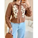BLUSA CAMISA AURORA MARROM