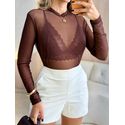BLUSA MANGA LONGA SEGUNDA PELE MARROM