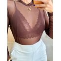 TOP RENDA MARROM