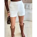 SHORT COURINO ZÍPER LATERAL BRANCO
