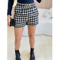 SHORT CURTO XADREZ PRETO