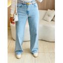 CALÇA JEANS WIDE LEG TUANY JEANS CLARO