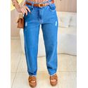 CALÇA JEANS WIDE DESTROYED JEANS ESCURO