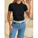 BLUSA MANGA CURTA MARGARIDA PRETO