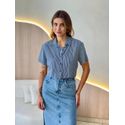 BLUSA CROPPED MAYA AZUL MARINHO