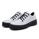 Sapato Oxford Feminino Mocassim Sola Tratorada Verniz Branco