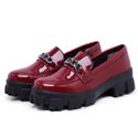Mocassim Oxford Feminino Derby Sola Tratorada Bordô