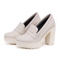 Mocassim Feminino Oxford Salto Alto Off White