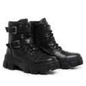 Bota Coturno Blogueira Rock Life Duas Fivelas Sola Tratorada