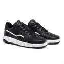 Tênis Feminino Casual Básico, Cano Baixo, Acolchoado Preto