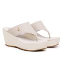 Tamanco Feminino Sandália De Dedo Plataforma Anabela Meia Pata Off White
