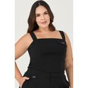 Blusa Cropped com Detalhe Metal - MySize Ícones