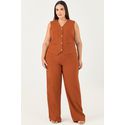 Calça Pantalona com Cinto Coberto e Fivela Coração MySize - In Love
