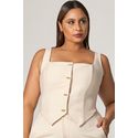 Blusa Cropped com Botão Pino - MySize Mirror 