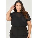 T-shirt de Tela com Detalhe Bolso - MySize - Sentir 