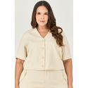 Blusa Casaqueto com Detalhe Botão Flor - MySize - Sentir 