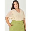 Blusa com Decote em V Detalhe Botões - MySize - Sentir 