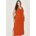 Vestido Midi com Detalhe Cinto Flor - MySize - Sentir 