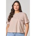Blusa Casual com Detalhe Listras e Bolso MySize - Verano 