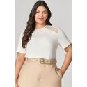 T-shirt Malha com Detalhe de Tela MySize - Verano