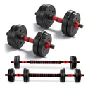 Kit Halteres Ajustáveis 6 Em 1 Com Barra e Anilhas Treino Em Casa 9kg | Consport