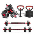 Kit 6 em 1 - Dumbbells, Barras e Kettlebell
