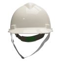 CAPACETE ABA FRONTAL COM CARNEIRA PLÁSTICA E JUGULAR TÊXTIL BRANCO V-GARD