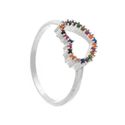 ANEL CORACAO ZIRCONIA COLORIDA - New prata e cia