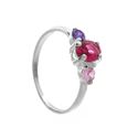ANEL TRÊS ZIRCÔNIAS ROSA / PINK / LAVANDA - New prata e cia