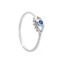 ANEL OLHO GREGO ZIRCÔNIA AZUL PRATA 925 - New prata e cia