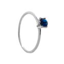 ANEL SOLITARIO ZIRCÔNIA AZUL PRATA 925 - New prata e cia