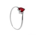 ANEL CORACAO V ZIRCONIA VERMELHO PRATA 925 - New prata e cia