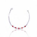 PULSEIRA ZIRCONIA VERMELHA INGLESA PRATA 925 - New prata e cia