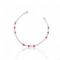 PULSEIRA 9 ZIRCONIA VERMELHA PRATA 925 - New prata e cia