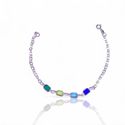 PULSEIRA 4 PINGENTES RETANGULAR COLORIDO PRATA 925 - New prata e cia