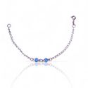 PULSEIRA INFANTIL 2 ZIRCONIAS AZUL PRATA 925 - New prata e cia