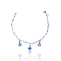 PULSEIRA OLHO GREGO PONTO LUZ ZIRCONIA AZUL PRATA ... - New prata e cia