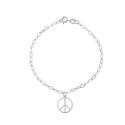 PULSEIRA SIMBOLO DA PAZ PRATA 925 - New prata e cia