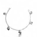 PULSEIRA 5 PINGENTE CORAÇÃO PRATA 925 - New prata e cia